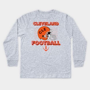 Cleveland Football Vintage Style Kids Long Sleeve T-Shirt